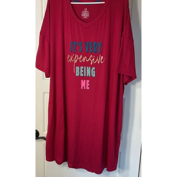 Secret Treasure Red Flowey Gown Loungewear 2X-3X - Picture 1 of 5